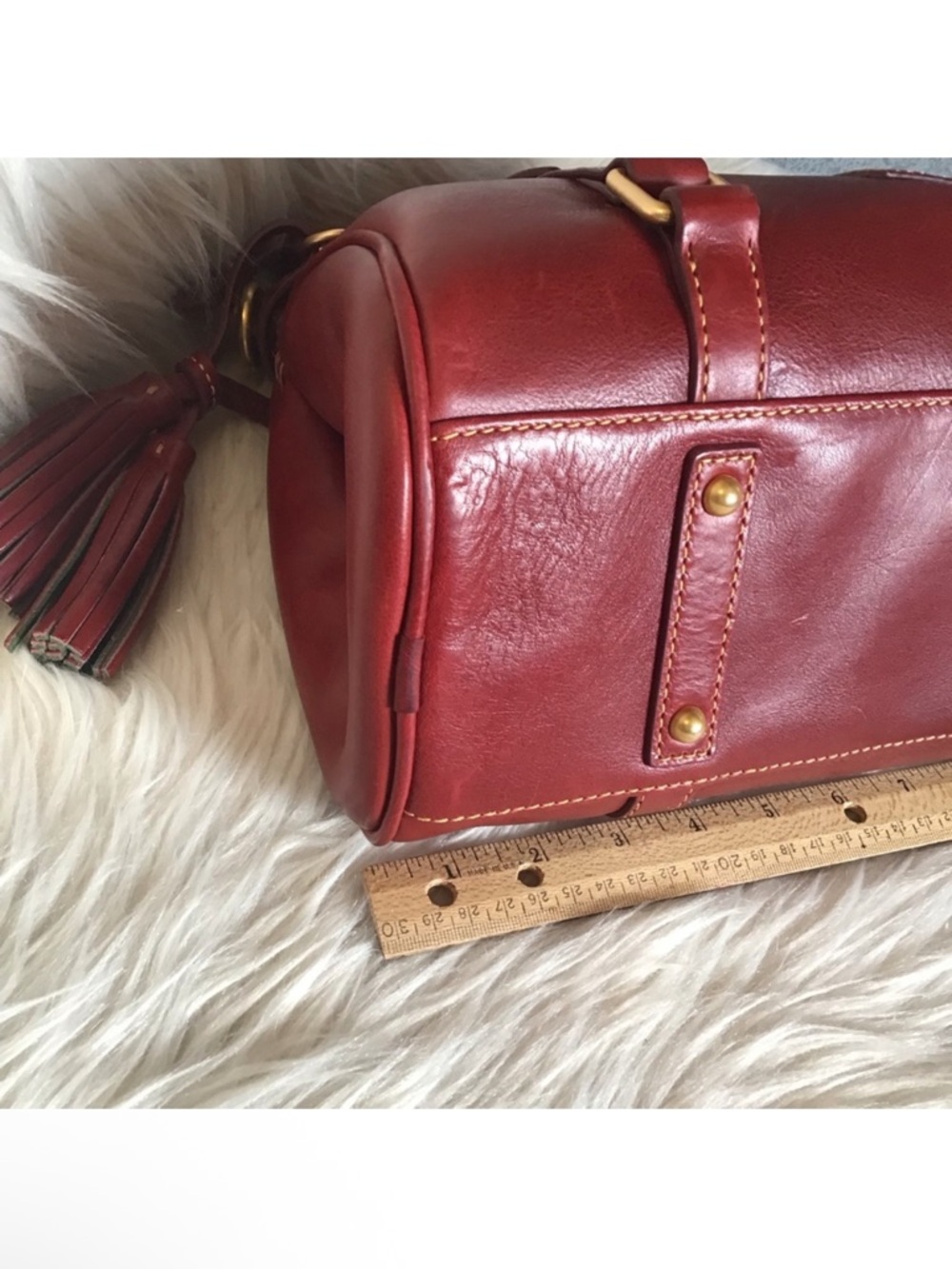 Dooney and Bourke Florentine Satchel in Bordeaux - Picture 7 of 16